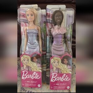 Barbie Purple Glitz Dress Doll. New. Hard to Find. NIB Mattel 2023 (Lot Of 2)